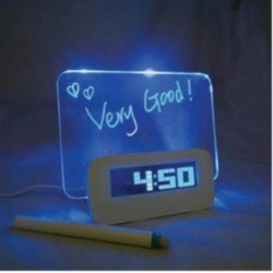 Fluorescent Message Board Blue LED Digital Alarm Clock 4 Port USB Hub Домострой