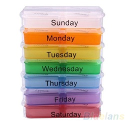 Medicine Weekly Storage Pill 7 Day Tablet Sorter Box Container Case Organizer Health Care