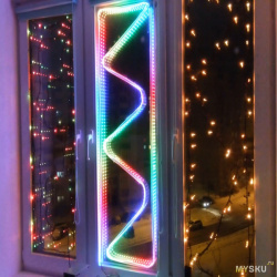 LEDS #300 - новогодняя гирянда с эффектами (стандартная лента 5 м, 300 шт WS2812)