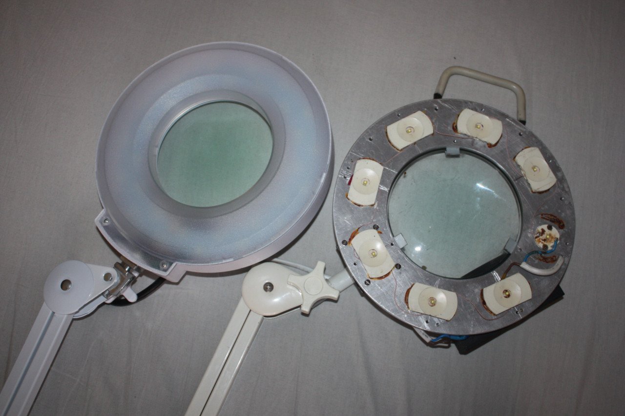Монтажная лампа-лупа. Обзор, разбор и разгон с вольтмодом